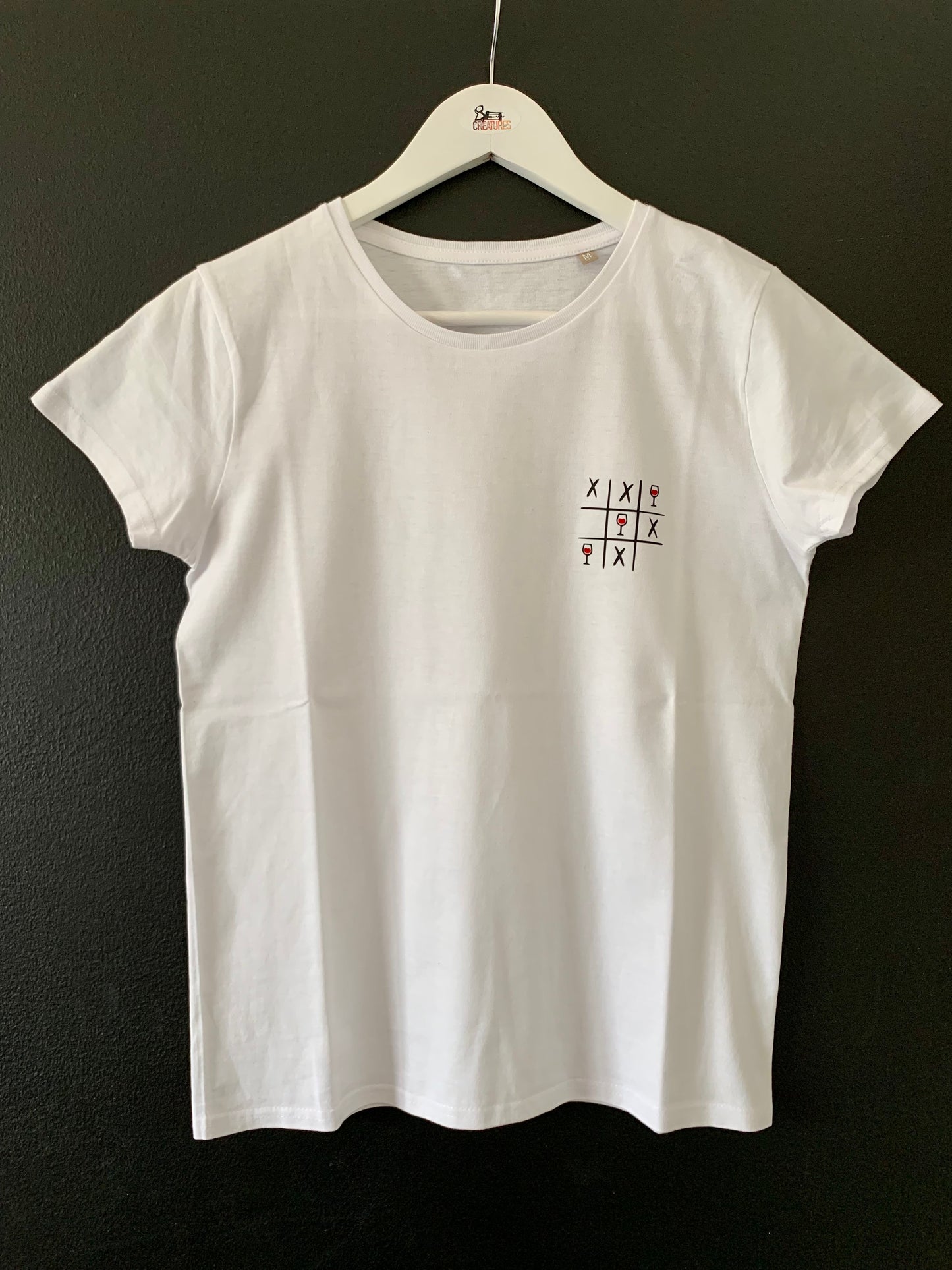 T-shirt blanc femme « Tic Tac Toe »