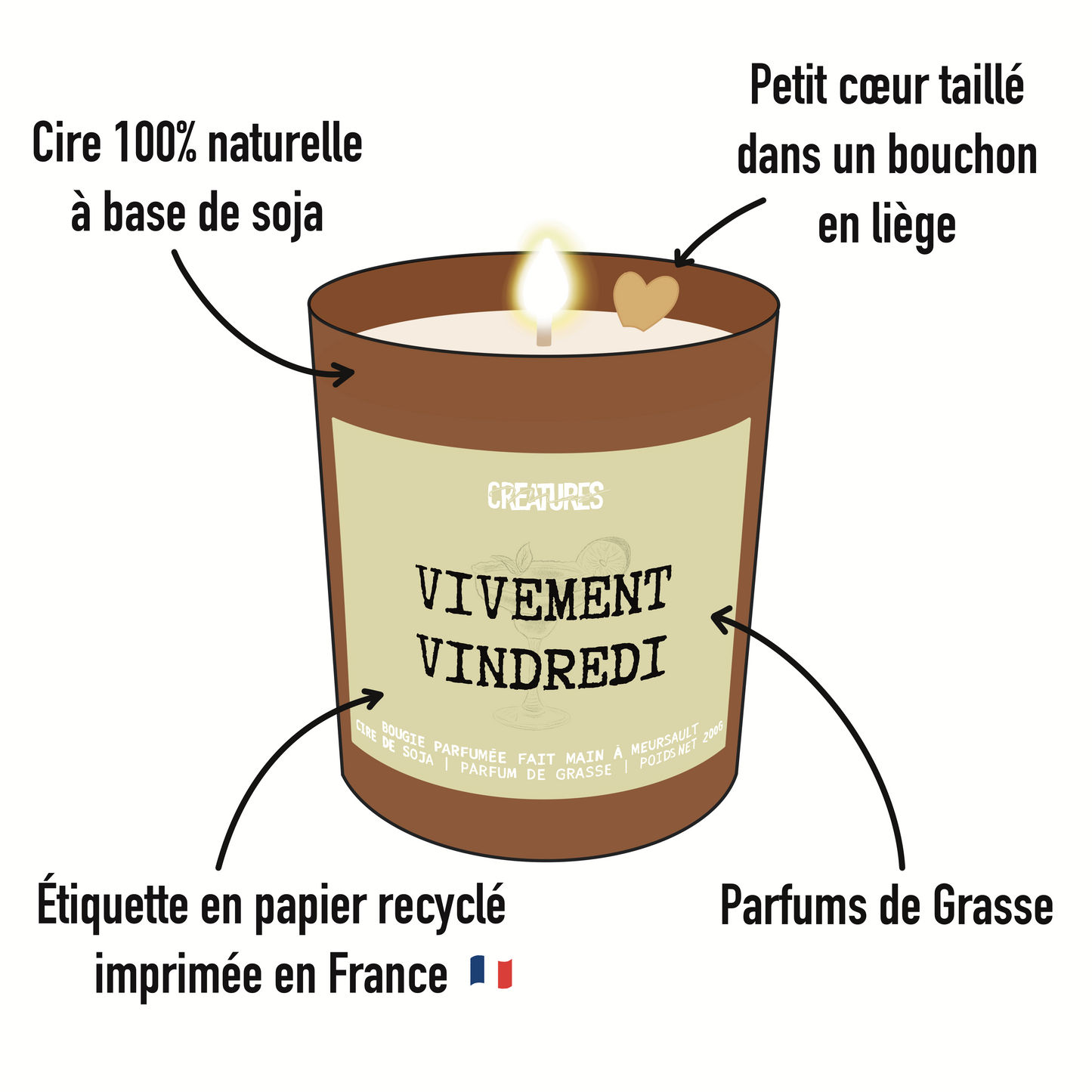 Bougie parfumée « En verre et contre tous »