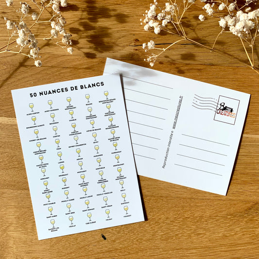 Carte postale « 50 nuances de blancs »