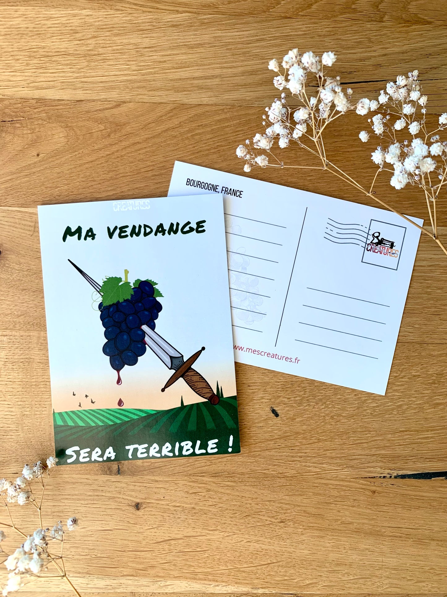 Carte postale « Vendange terrible »