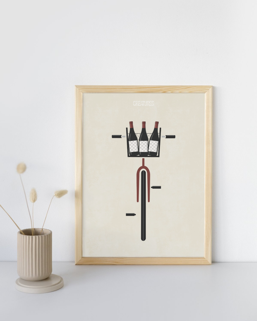 Illustration graphique d’un verre de vin dont le panier est rempli de bouteilles de vin