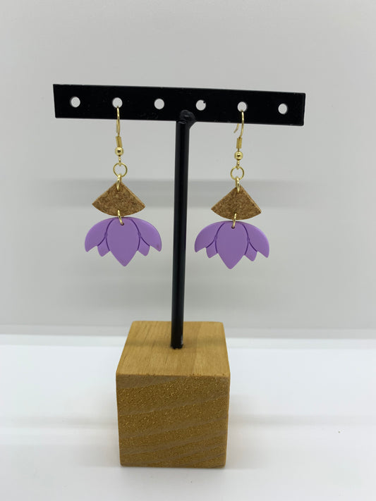 Boucles d’oreilles pendantes « Lotus »