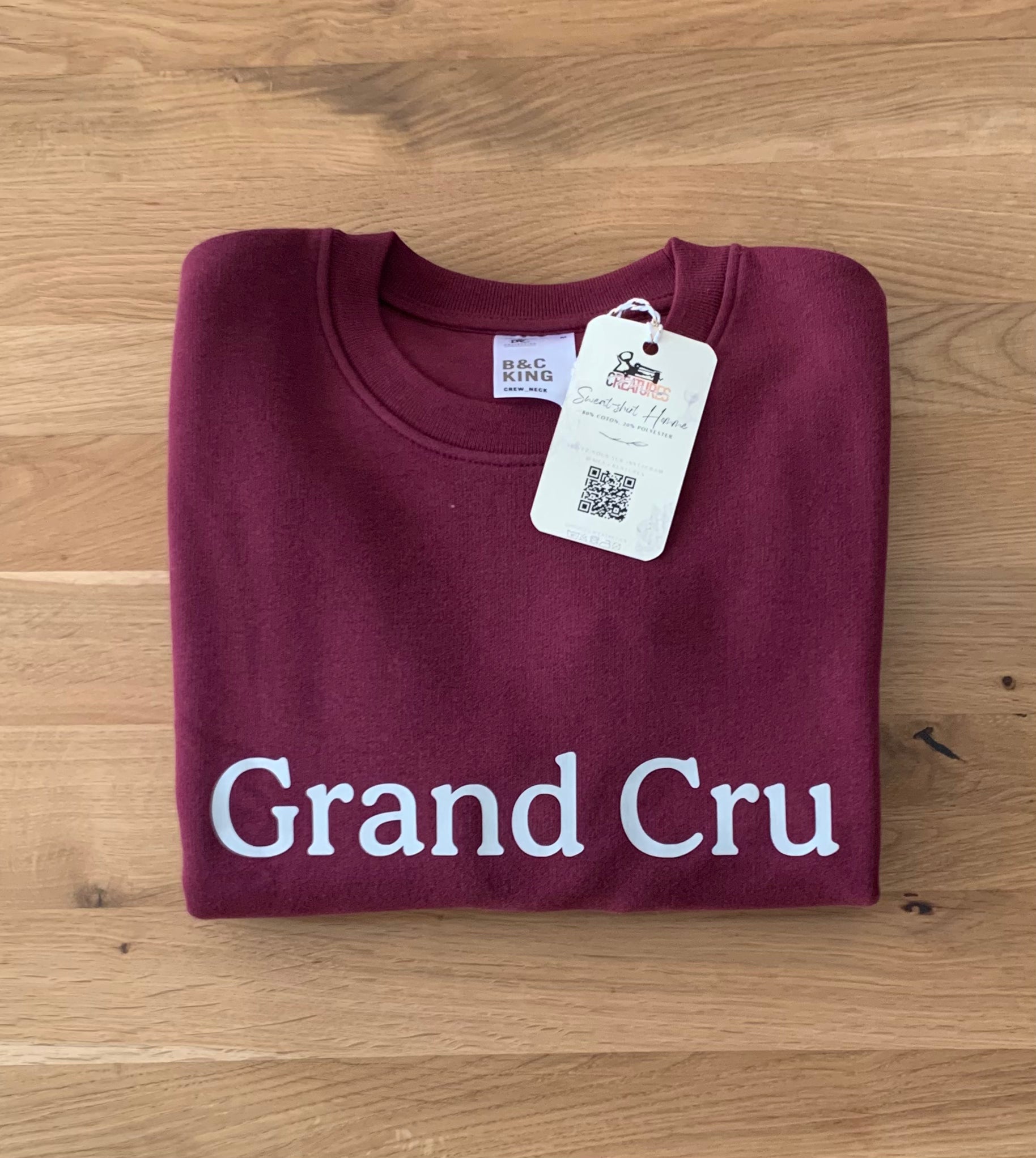 Sweat-shirt modèle homme grand cru, intérieur tout doux.