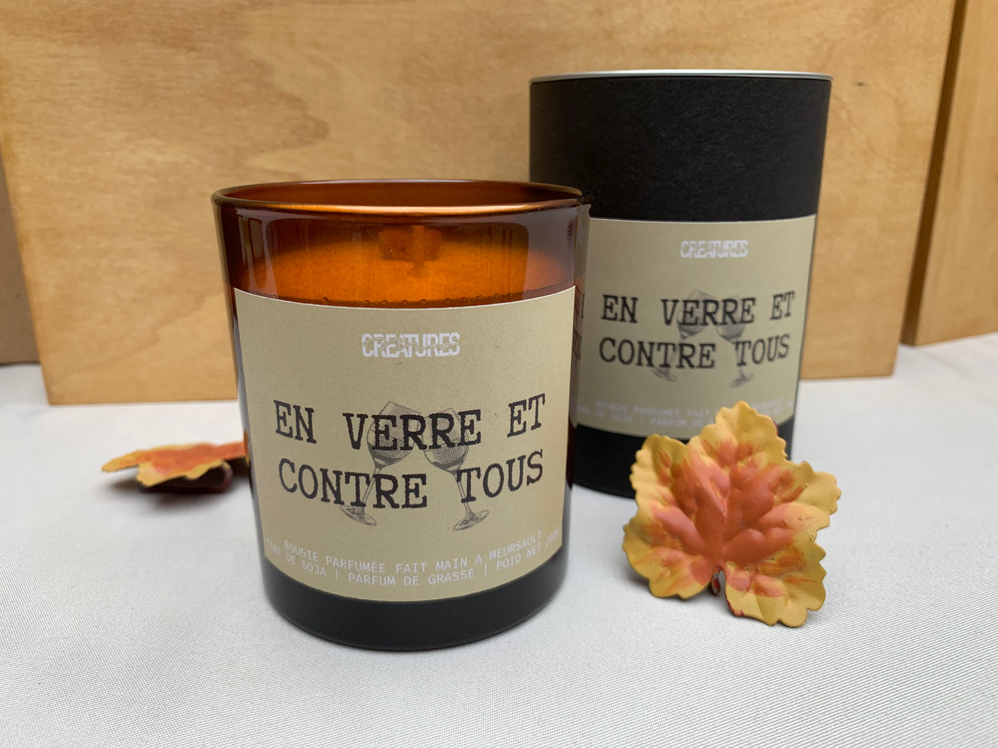 Bougie à message humoristique En verre et contre tous